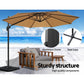 3m Lahaina Outdoor Umbrella Cantilever Beach Stand Sun with Base - Beige