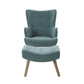 Marlyn Accent Fabric Ottoman Lounge Chair - Blue