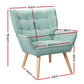 Armchair Lounge Chair Accent Chairs Linen Fabric Cushion Seat - Blue