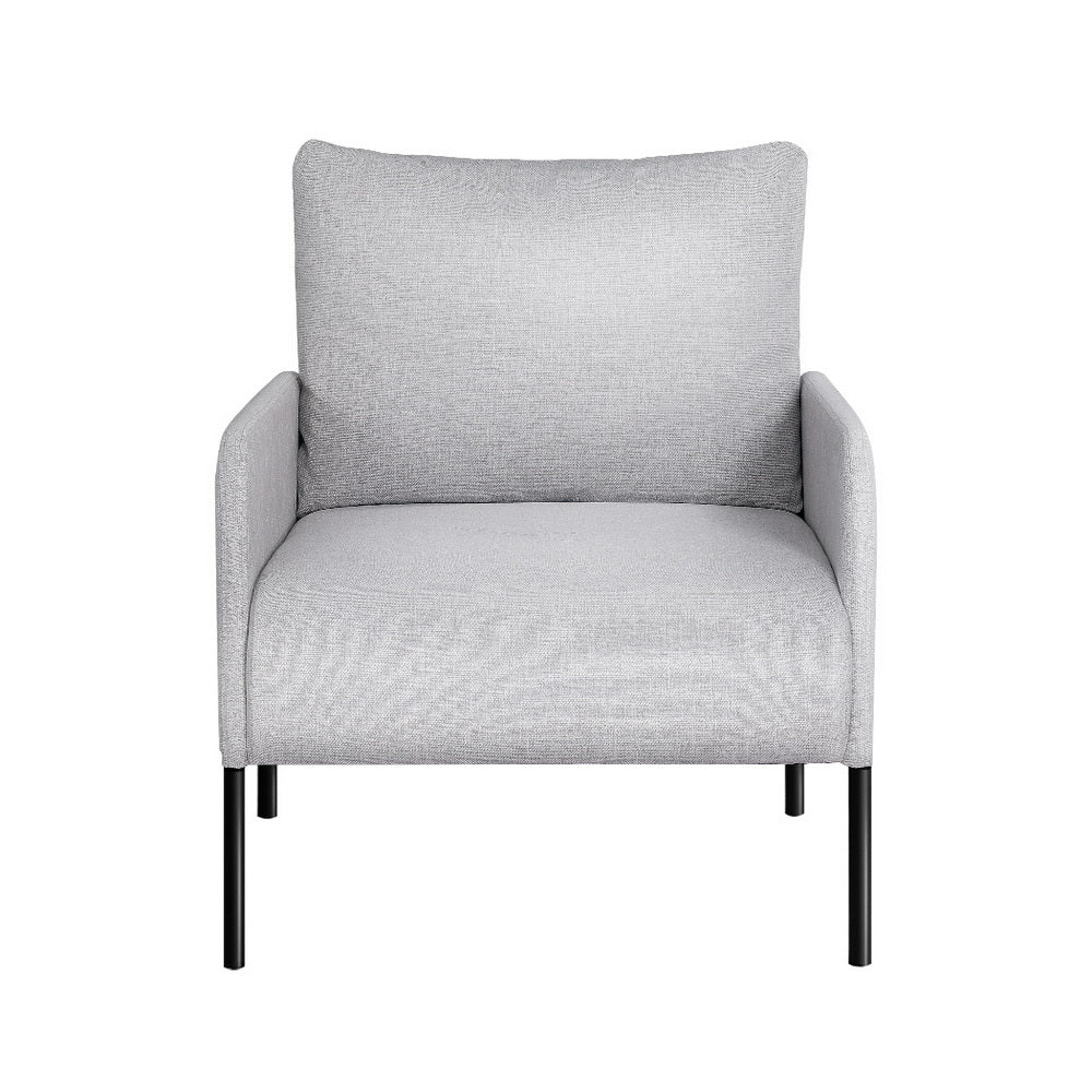 Armchair Lounge Chair Accent Chair Single Grey Linen Fabric