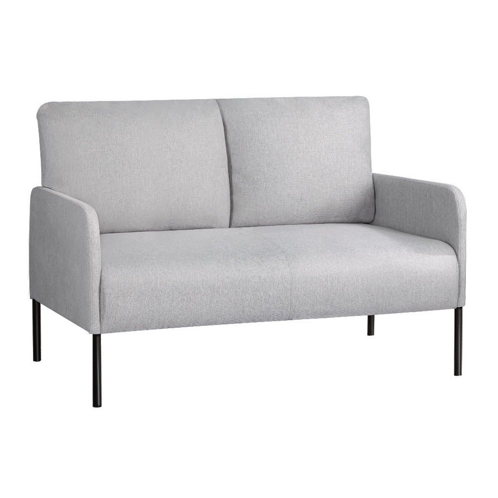 Myrtle 2-Seater Sofa Accent Chair Loveseat Linen Fabric Metal Leg - Grey