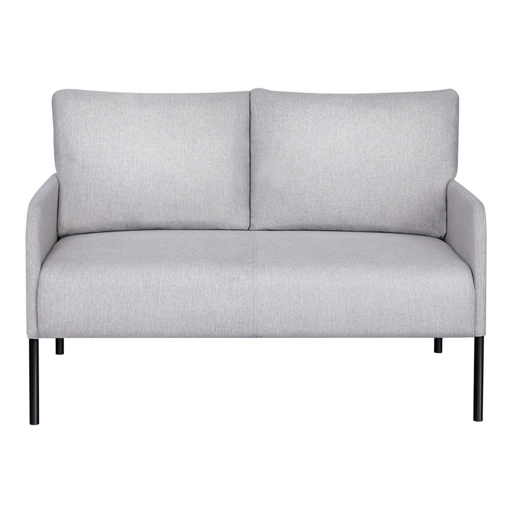 Myrtle 2-Seater Sofa Accent Chair Loveseat Linen Fabric Metal Leg - Grey