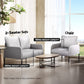 Myrtle 2-Seater Sofa Accent Chair Loveseat Linen Fabric Metal Leg - Grey