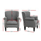 May Retro Accent Linen Fabric Lounge Armchair - Grey