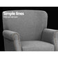 May Retro Accent Linen Fabric Lounge Armchair - Grey