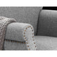 May Retro Accent Linen Fabric Lounge Armchair - Grey