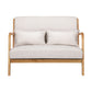 Morry Lounge Chair Accent Couch Sofa Loveseat - Beige Wood