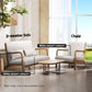 Morry Lounge Chair Accent Couch Sofa Loveseat - Beige Wood