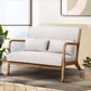 Armchair Lounge Chair Accent Couch Sofa Loveseat - Beige Wood