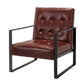 Armchair Lounge Chair Accent Chairs PU Leather Brown Metal Frame