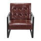 Armchair Lounge Chair Accent Chairs PU Leather Brown Metal Frame