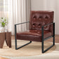 Armchair Lounge Chair Accent Chairs PU Leather Brown Metal Frame