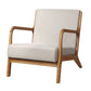 Myla Accent Lounge Bedroom Armchair - Beige & Wood