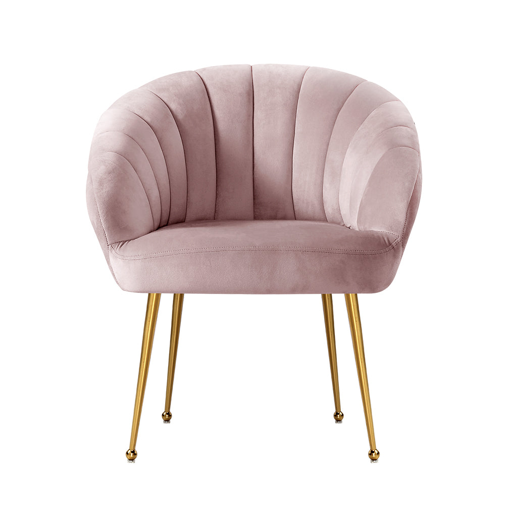 Michelle Accent Velvet Lounge Armchair - Pink