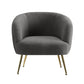 Macy Accent Sherpa Bouclé Lounge Armchair - Charcoal