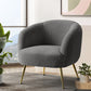 Macy Accent Sherpa Bouclé Lounge Armchair - Charcoal