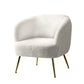 Macy Accent Sherpa Boucle Lounge Armchair - White
