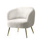 Macy Accent Sherpa Bouclé Lounge Armchair - White