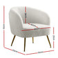 Macy Accent Sherpa Bouclé Lounge Armchair - White