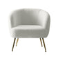 Macy Accent Sherpa Bouclé Lounge Armchair - White