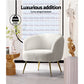 Macy Accent Sherpa Bouclé Lounge Armchair - White
