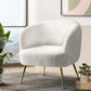 Macy Accent Sherpa Bouclé Lounge Armchair - White