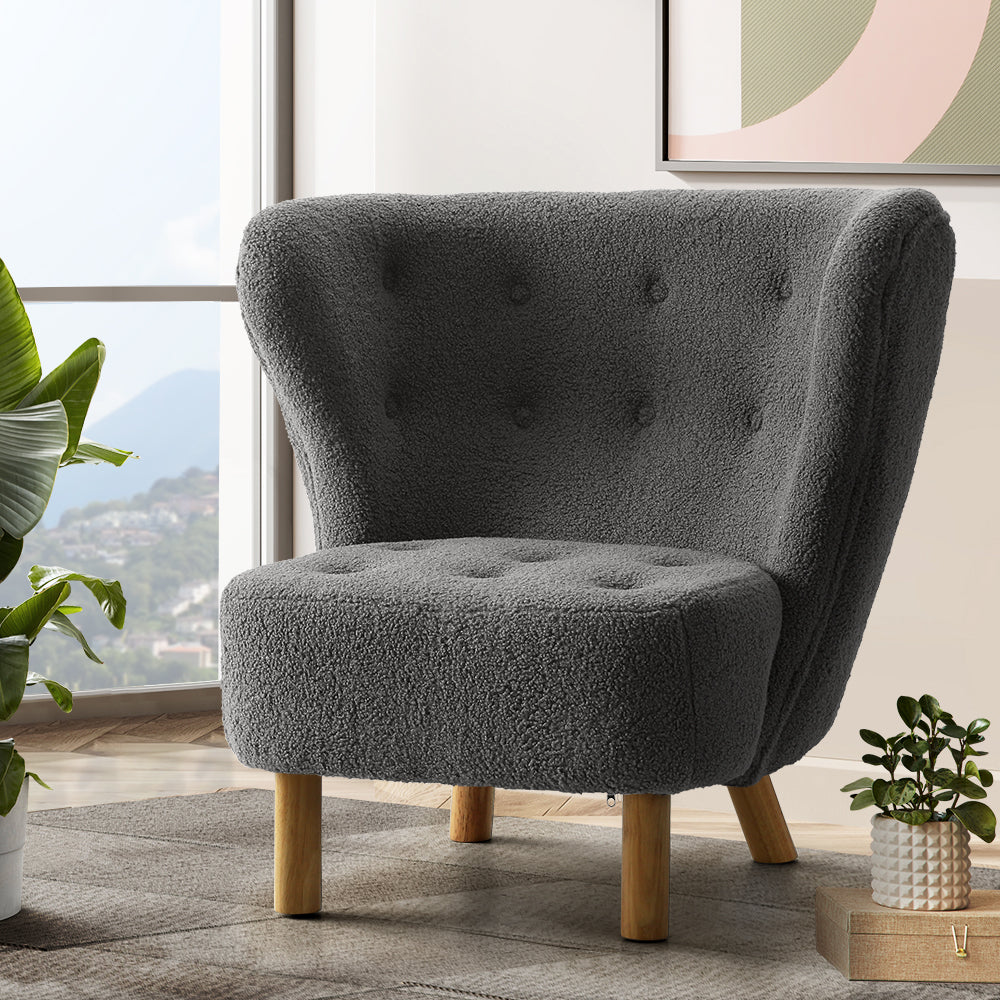 Marnie Accent Lounge Bedroom Armchair - Charcoal