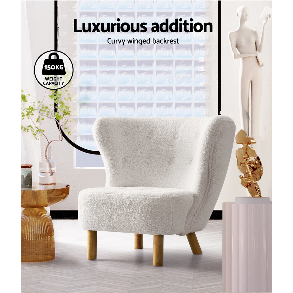 Marnie Accent Lounge Bedroom Armchair - White