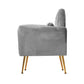 Maryjane Accent Velvet Cushion Lounge Armchair - Grey