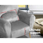 Maryjane Accent Velvet Cushion Lounge Armchair - Grey