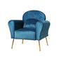 Maryjane Accent Velvet Cushion Lounge Armchair - Navy