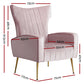 Maricel Accent Velvet Seat Lounge Armchair - Pink