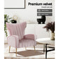 Maricel Accent Velvet Seat Lounge Armchair - Pink