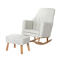 Muriel Rocking Chair Armchair Linen Fabric - Beige