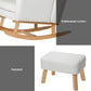 Rocking Chair Armchair Linen Fabric - Beige