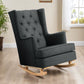 Astraea Rocking Armchair Fabric Chair Lounge Recliner - Charcoal