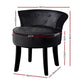 Velvet Vanity Stool Backrest Stools Dressing Table Chair Makeup Bedroom Black
