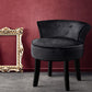 Velvet Vanity Stool Backrest Stools Dressing Table Chair Makeup Bedroom Black