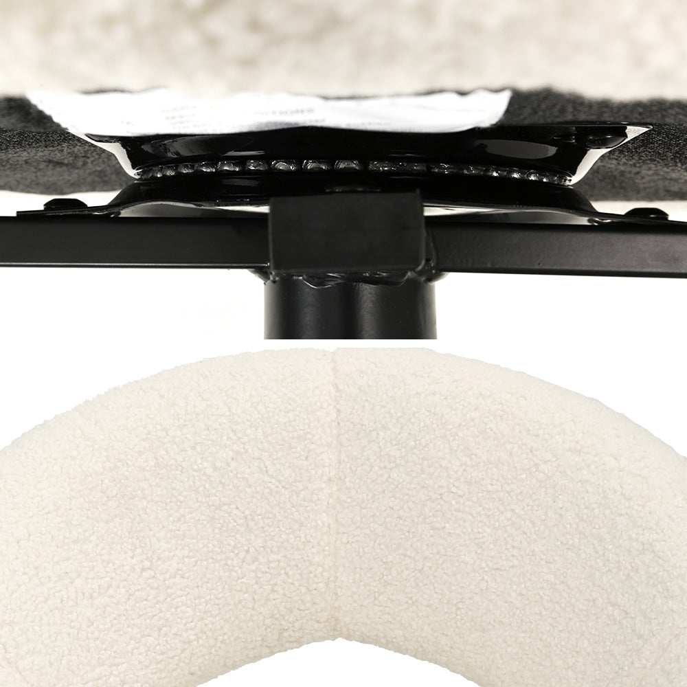 Imogen Set of 2 Dining Chairs Sherpa Bouclé Swivel Base - Beige