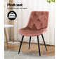 Hadley Set of 2 Dining Chairs Velvet Diamond Tufted - Pink