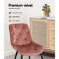 Hadley Set of 2 Dining Chairs Velvet Diamond Tufted - Pink