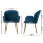 Bentley Set of 2 Dining Chairs Velvet Armchair - Blue