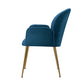 Bentley Set of 2 Dining Chairs Velvet Armchair - Blue