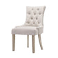 Bristol Set of 2 Dining Chairs Beige French Provincial Wooden Fabric Retro Cafe - Beige