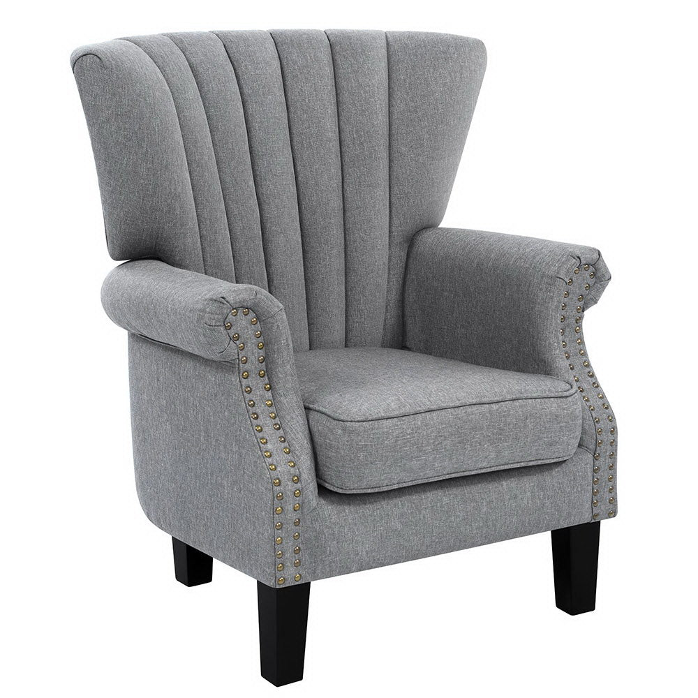 Marian Accent Fabric Lounge Armchair - Grey