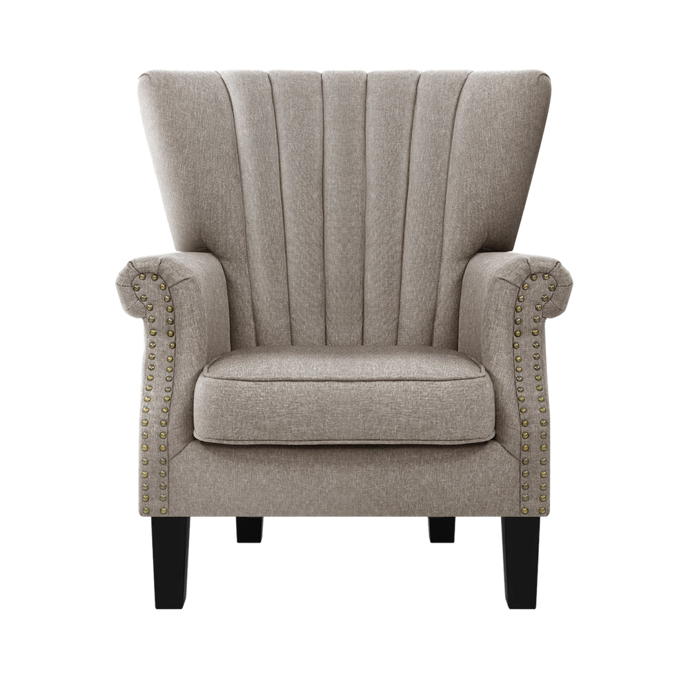 Marian Accent Fabric Lounge Armchair - Beige