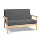 Mona 2-Seater Fabric Sofa Chair - Grey