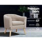 Maliah Accent Tub Fabric Lounge Armchair - Beige