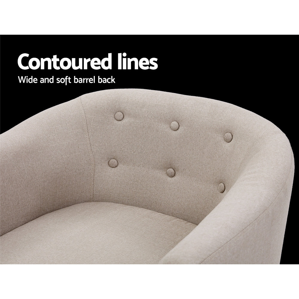 Maliah Armchair Tub Chair - Beige