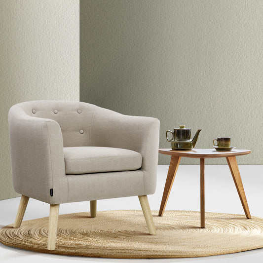 Maliah Armchair Tub Chair - Beige